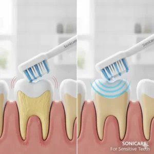 Ultra-soft Sonicare brush heads designed for UK users with sensitive teeth and gums, providing a gentle yet thorough cleaning experience.