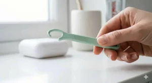 Alt text for image 3: Close-up of an aligner removal tool with a comfortable finger-loop grip for easy handling.