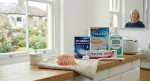 A range of gentle denture cleaners suitable for people with sensitive gums.