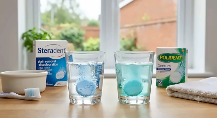 Comparison of Steradent and Polident denture cleaning tablets. Steradent vs Polident tablets