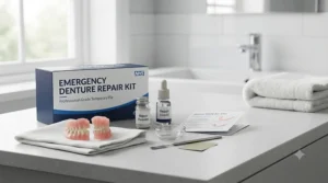 Mixing the dental repair powder and liquid together into a smooth and usable paste.