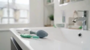 Comparing a rubber tip gum stimulator with traditional interdental brushes for sensitive gums.