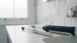 Side-by-side view of an ergonomic rubber grip handle and a sleek electric handle for easier daily use.