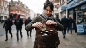 A commuter packing a small tin of the best probiotic lozenges into their bag before catching the morning train in the UK