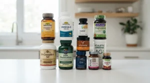 Side by side product analysis displayed during a detailed calcium supplements review session