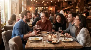 Enjoying socialising after meals with the help of probiotic lozenges for bad breath.